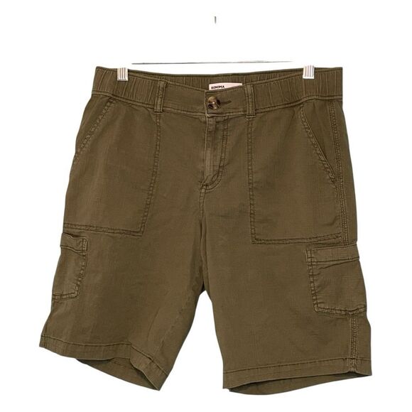 Sonoma Goods For Life Utility Cargo Shorts Hunter Green Knit 10 - Picture 1 of 7